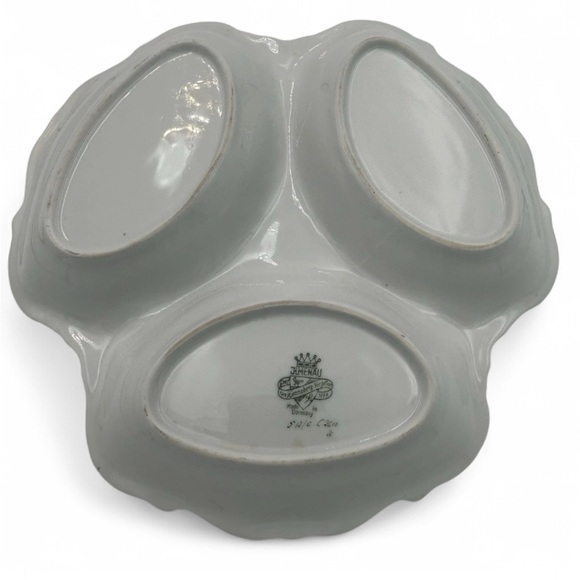 Vintage JLMenau 3 Section Dish W/Handle Graf Von Henneberg Porzellan Germany - Picture 6 of 9